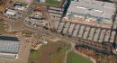 Luftbild des Globusmarktes mit Parkplatz und Kreisverkehr