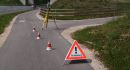 Vermessung einer Strasse mit Radweg